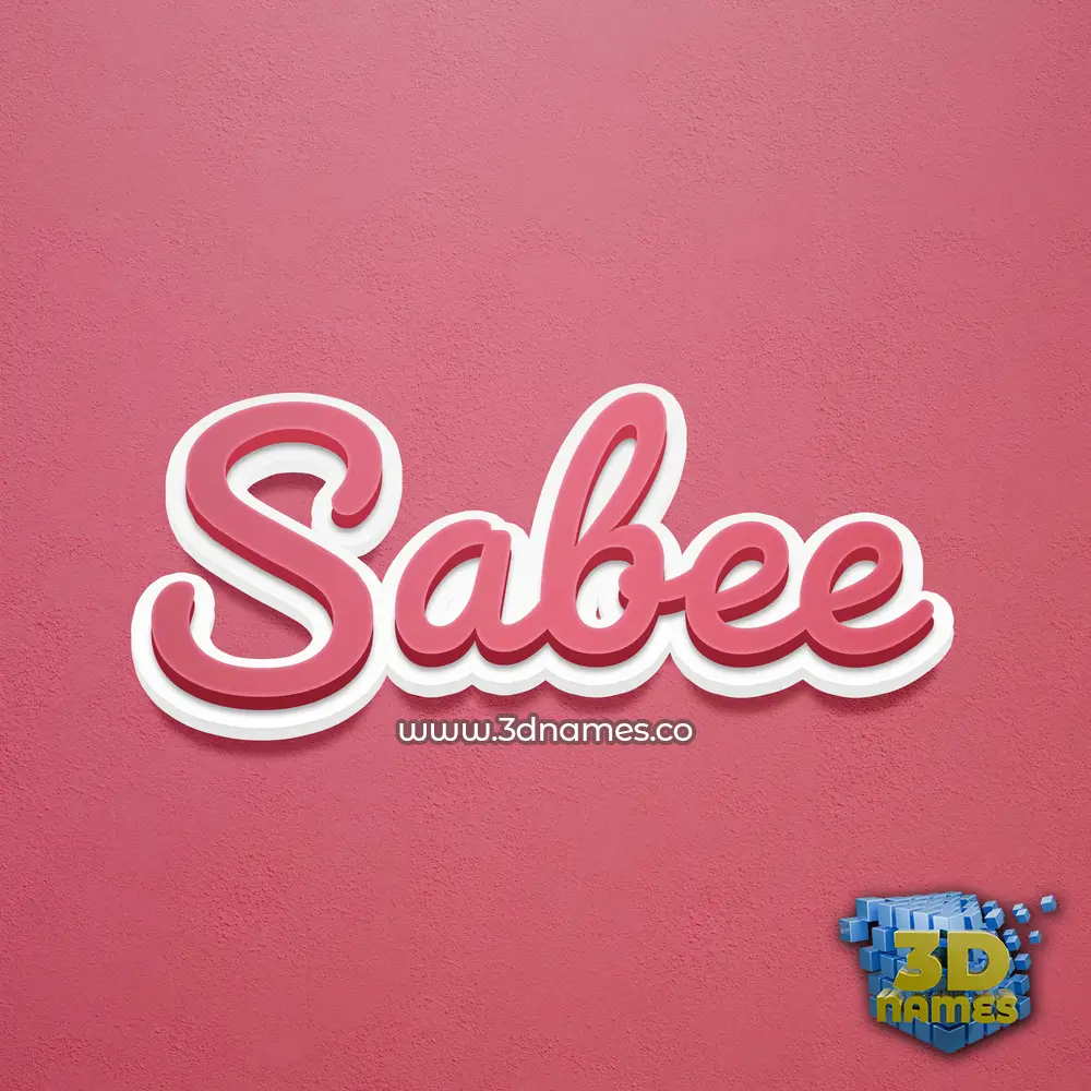 sabee in Red Scribble style - 3D name wallpaper