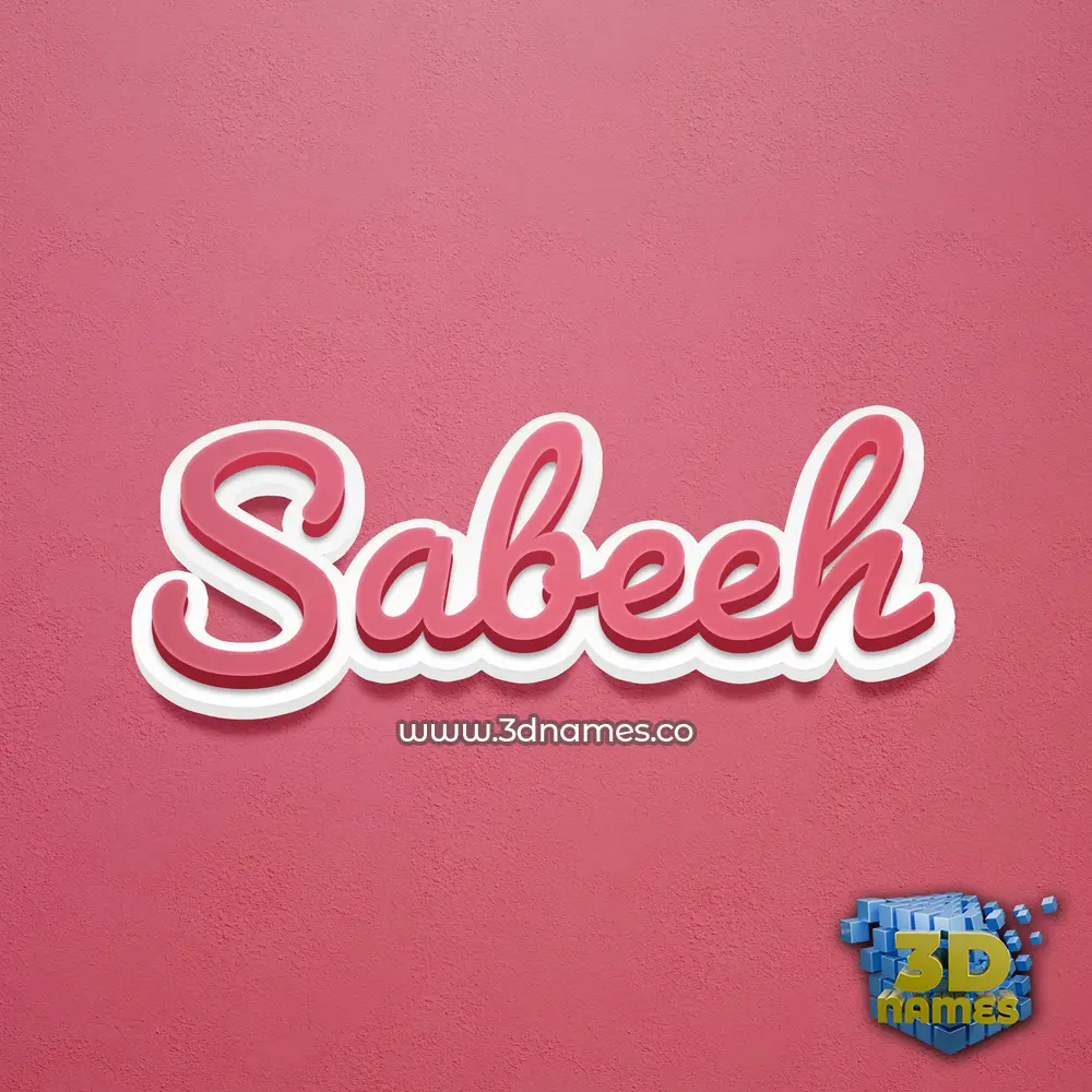 sabeeh in Red Scribble style - 3D name wallpaper
