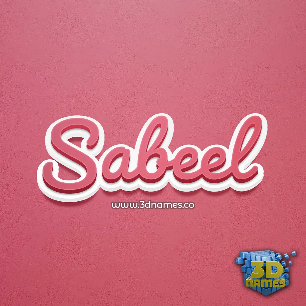 sabeel in Red Scribble style - 3D name wallpaper