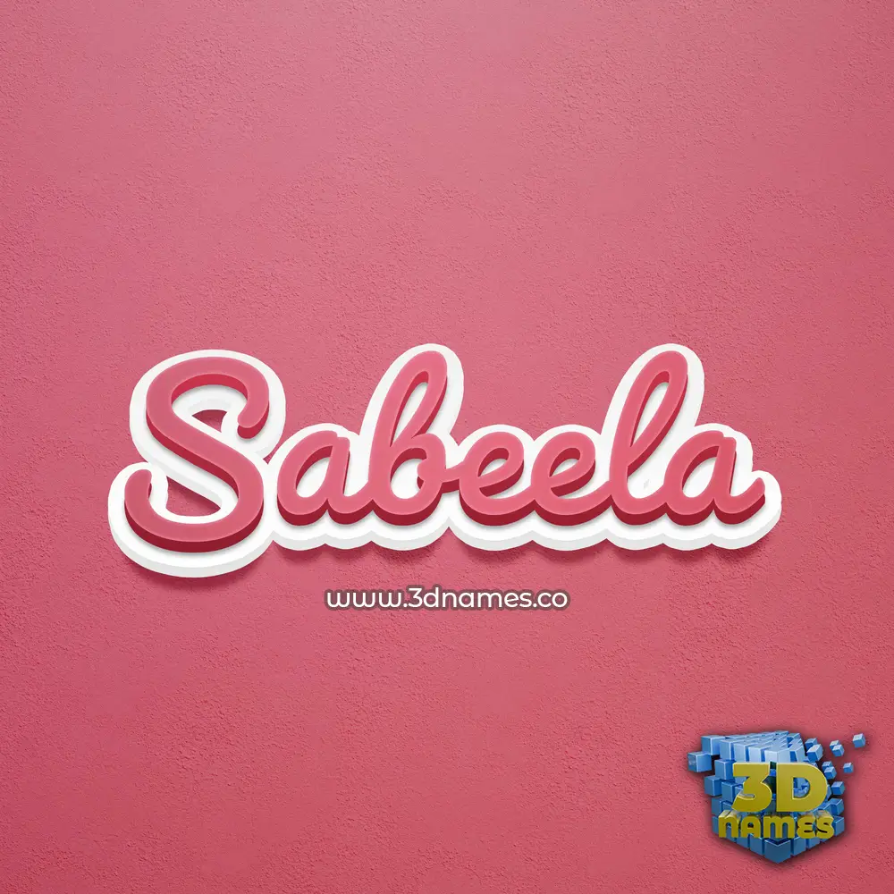 sabeela in Red Scribble style - 3D name wallpaper