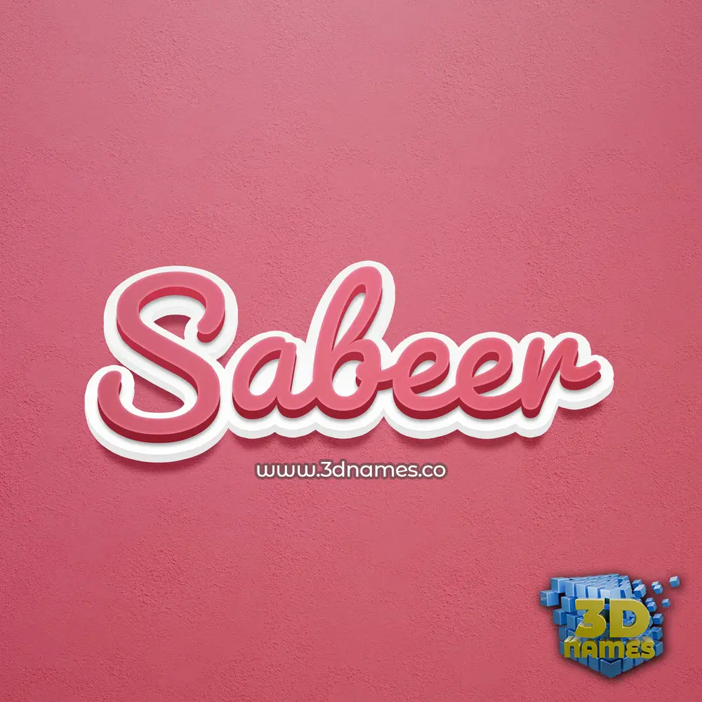 sabeer in Red Scribble style - 3D name wallpaper