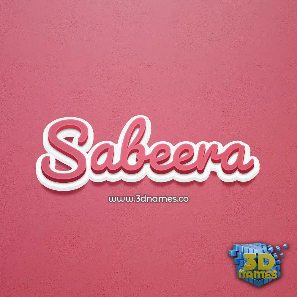 sabeera in Red Scribble style - 3D name wallpaper