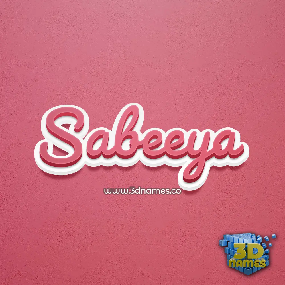 sabeeya in Red Scribble style - 3D name wallpaper