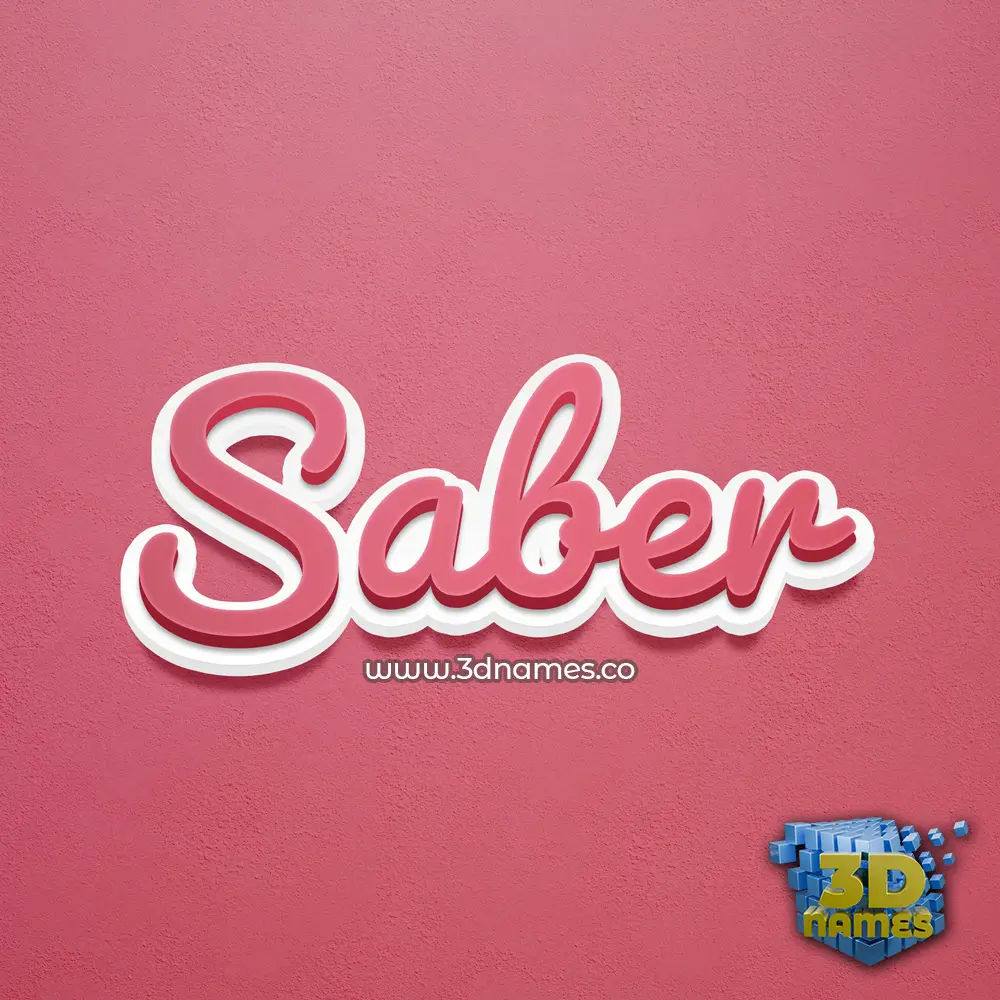 saber in Red Scribble style - 3D name wallpaper