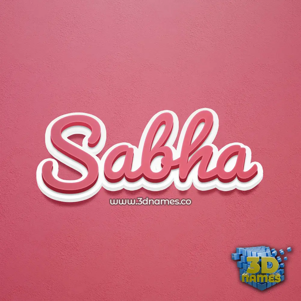 sabha in Red Scribble style - 3D name wallpaper