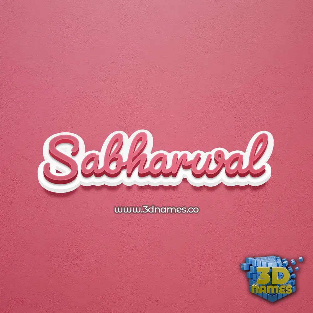 sabharwal in Red Scribble style - 3D name wallpaper