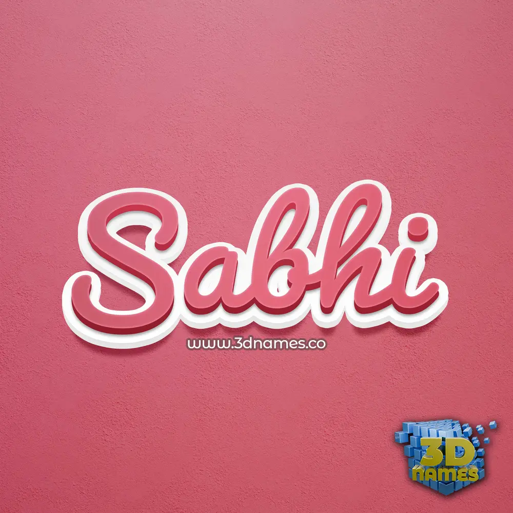 sabhi in Red Scribble style - 3D name wallpaper
