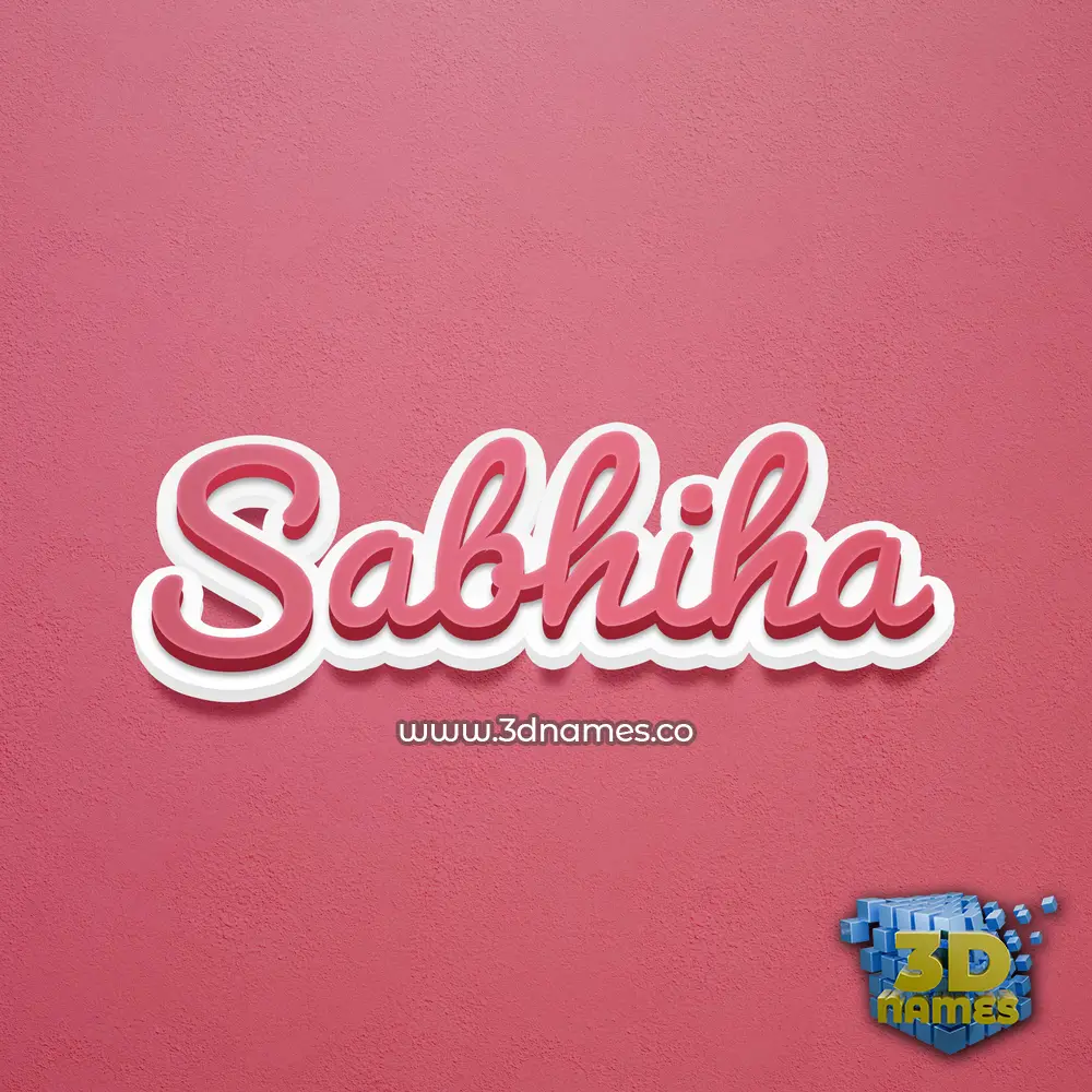 sabhiha in Red Scribble style - 3D name wallpaper