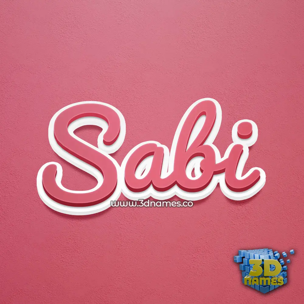 sabi in Red Scribble style - 3D name wallpaper