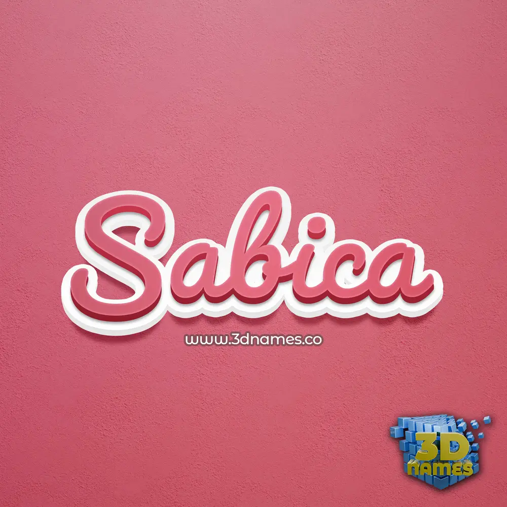 sabica in Red Scribble style - 3D name wallpaper