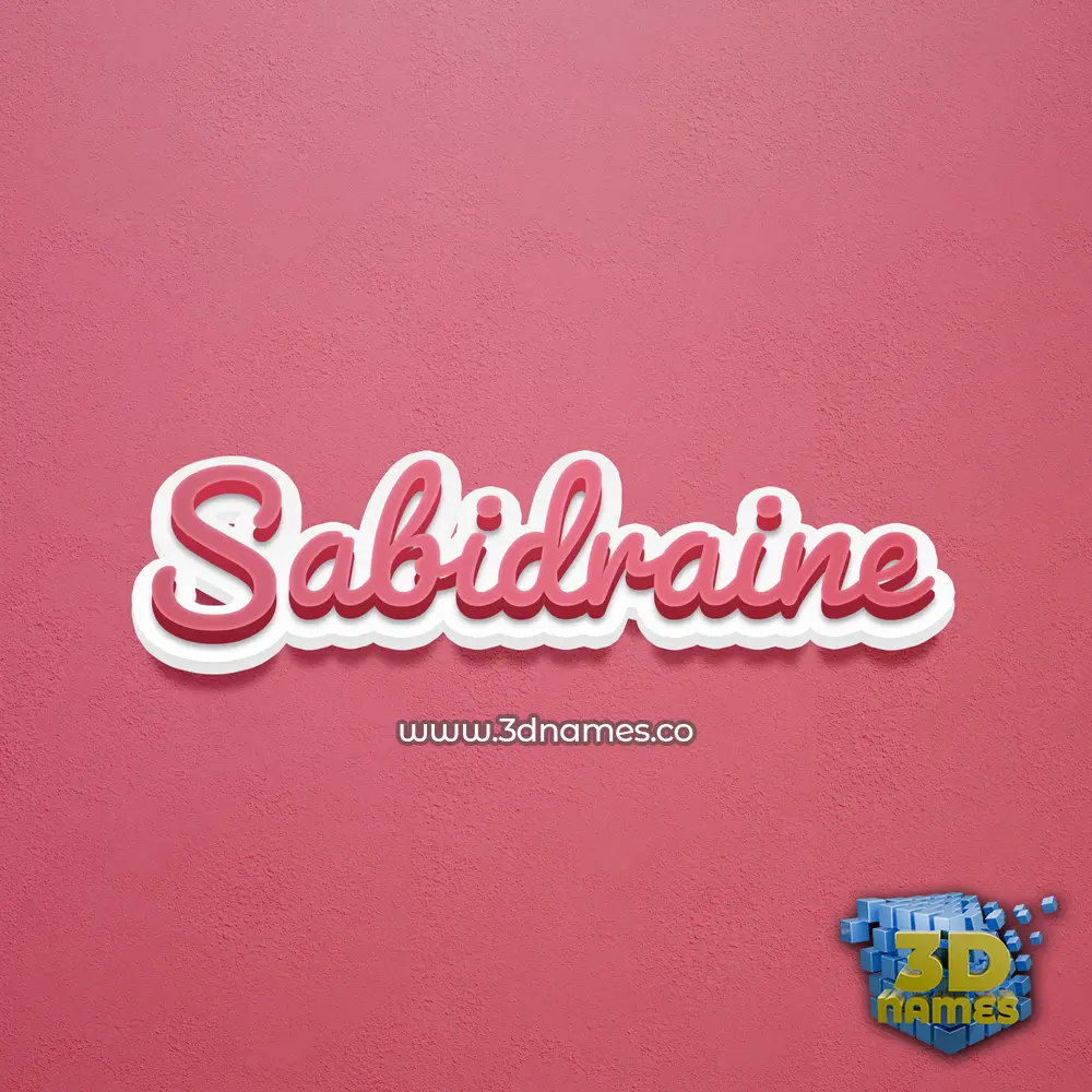 sabidraine in Red Scribble style - 3D name wallpaper