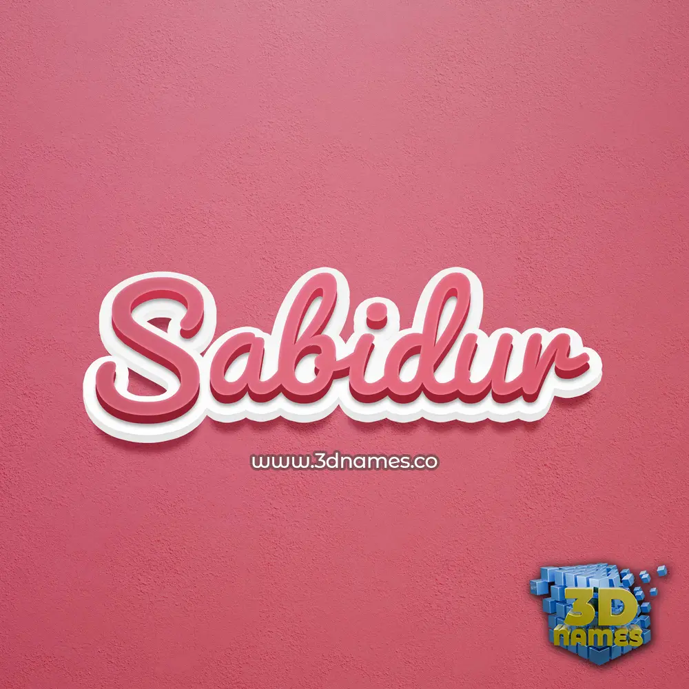 sabidur in Red Scribble style - 3D name wallpaper