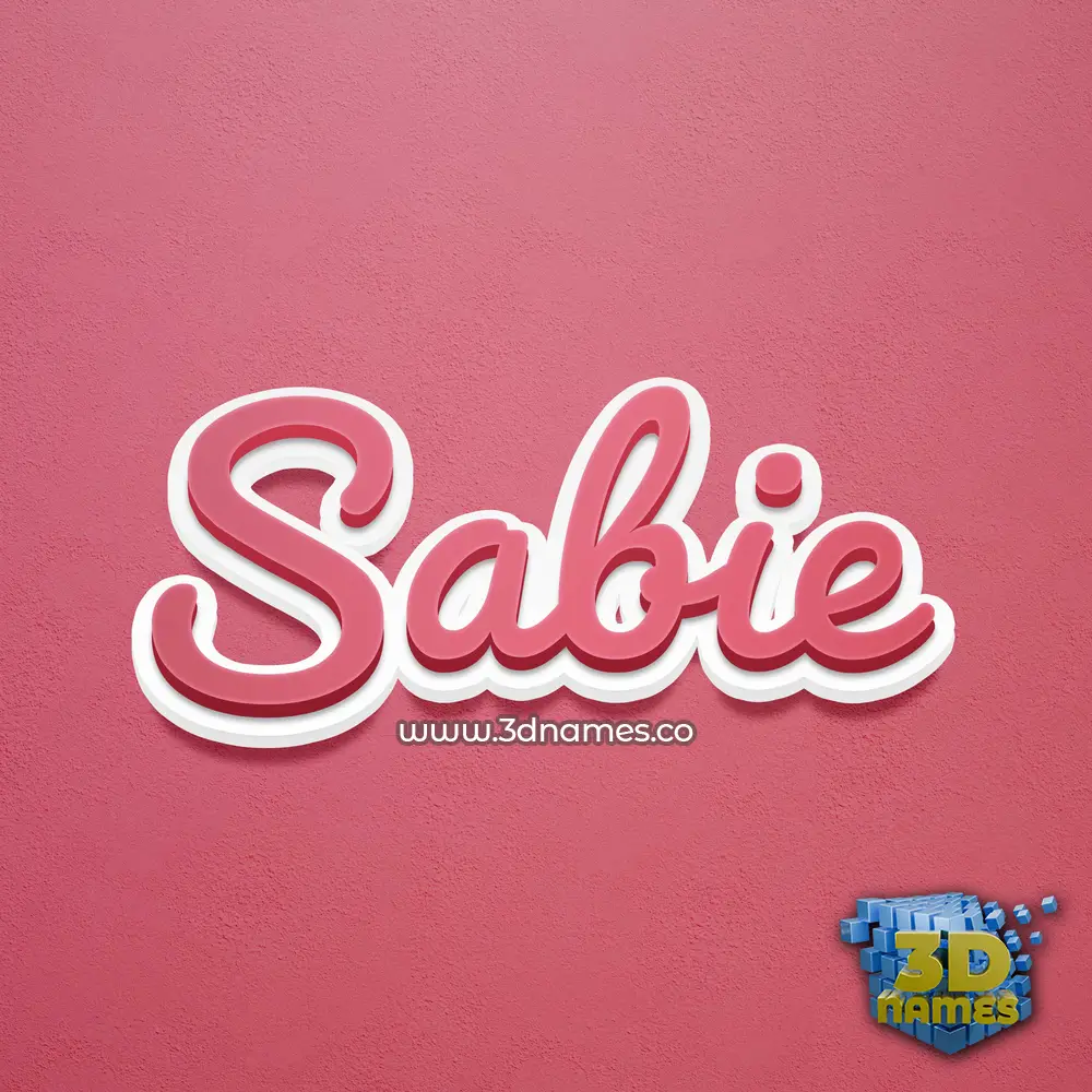 sabie in Red Scribble style - 3D name wallpaper