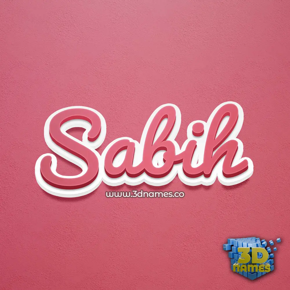 sabih in Red Scribble style - 3D name wallpaper