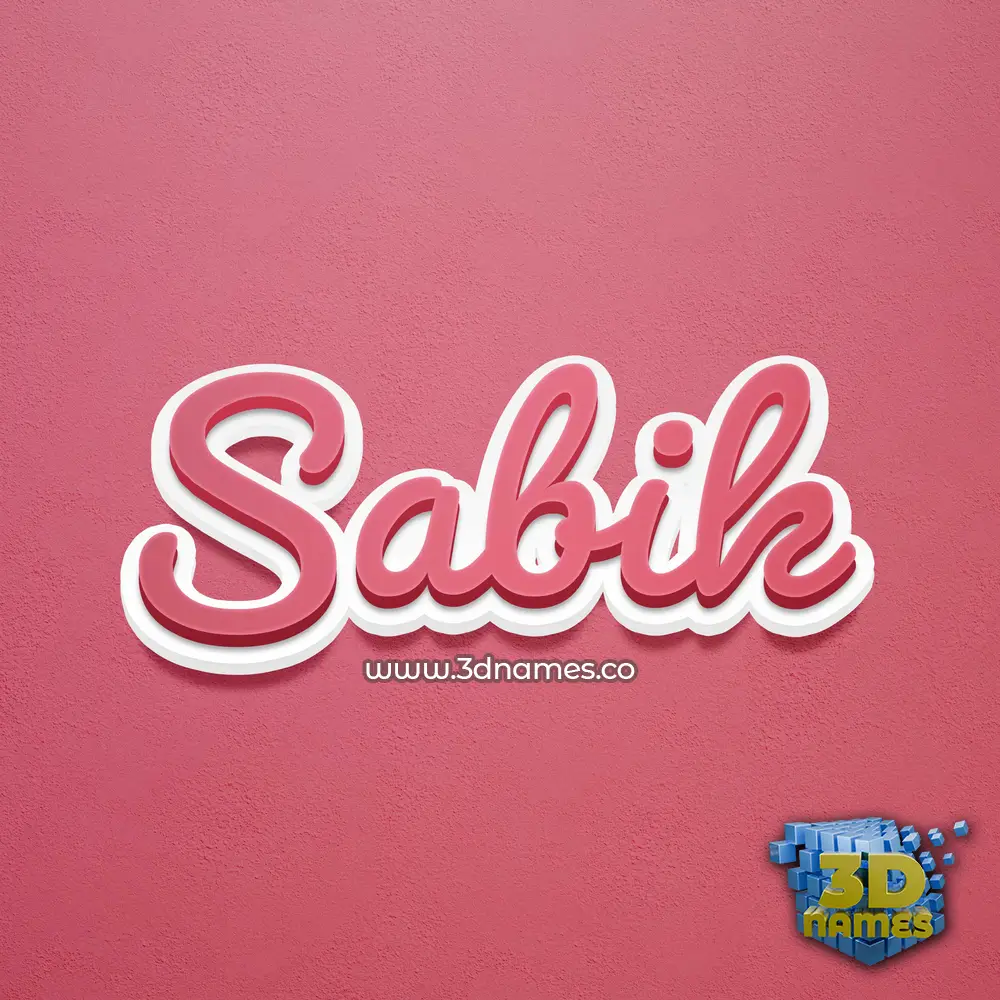 sabik in Red Scribble style - 3D name wallpaper