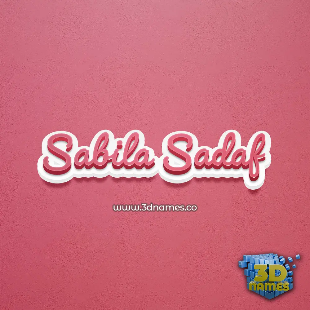 sabila sadaf in Red Scribble style - 3D name wallpaper