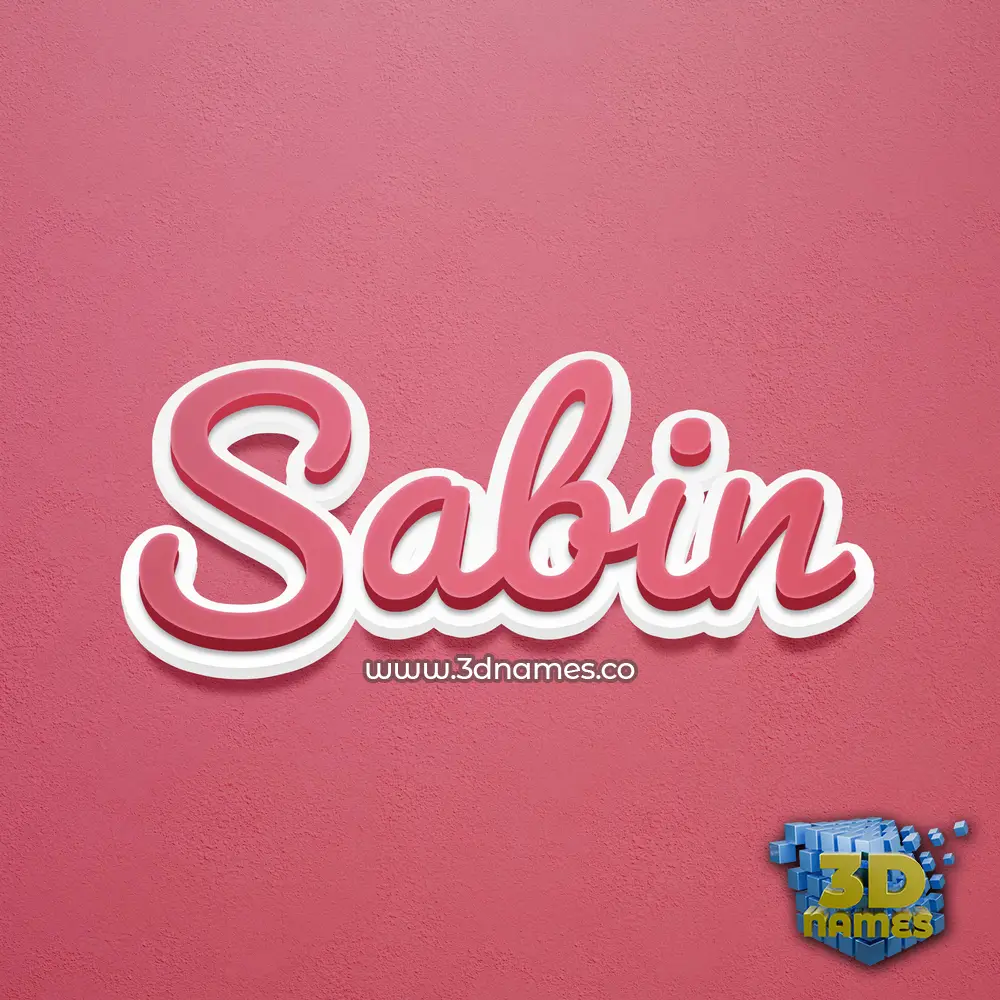 sabin in Red Scribble style - 3D name wallpaper