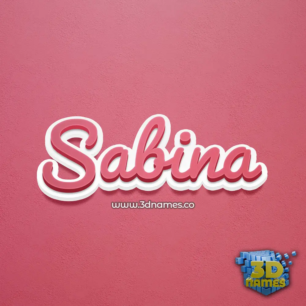 sabina in Red Scribble style - 3D name wallpaper