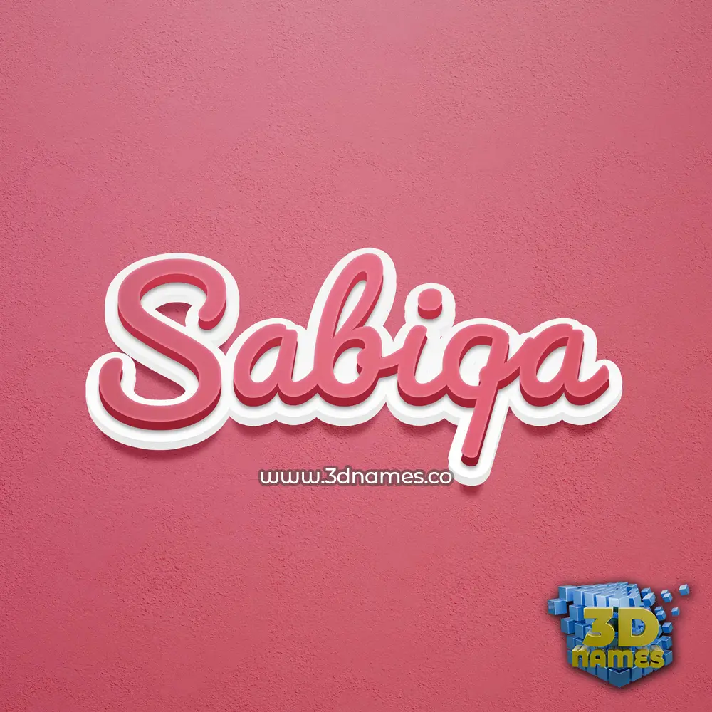 sabiqa in Red Scribble style - 3D name wallpaper