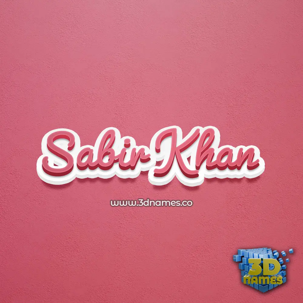 sabir khan in Red Scribble style - 3D name wallpaper