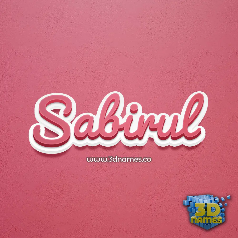 sabirul in Red Scribble style - 3D name wallpaper