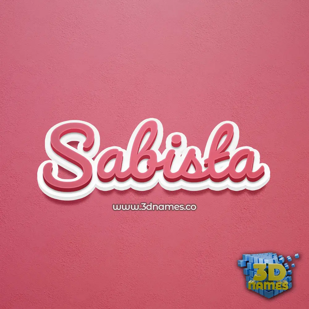 sabista in Red Scribble style - 3D name wallpaper