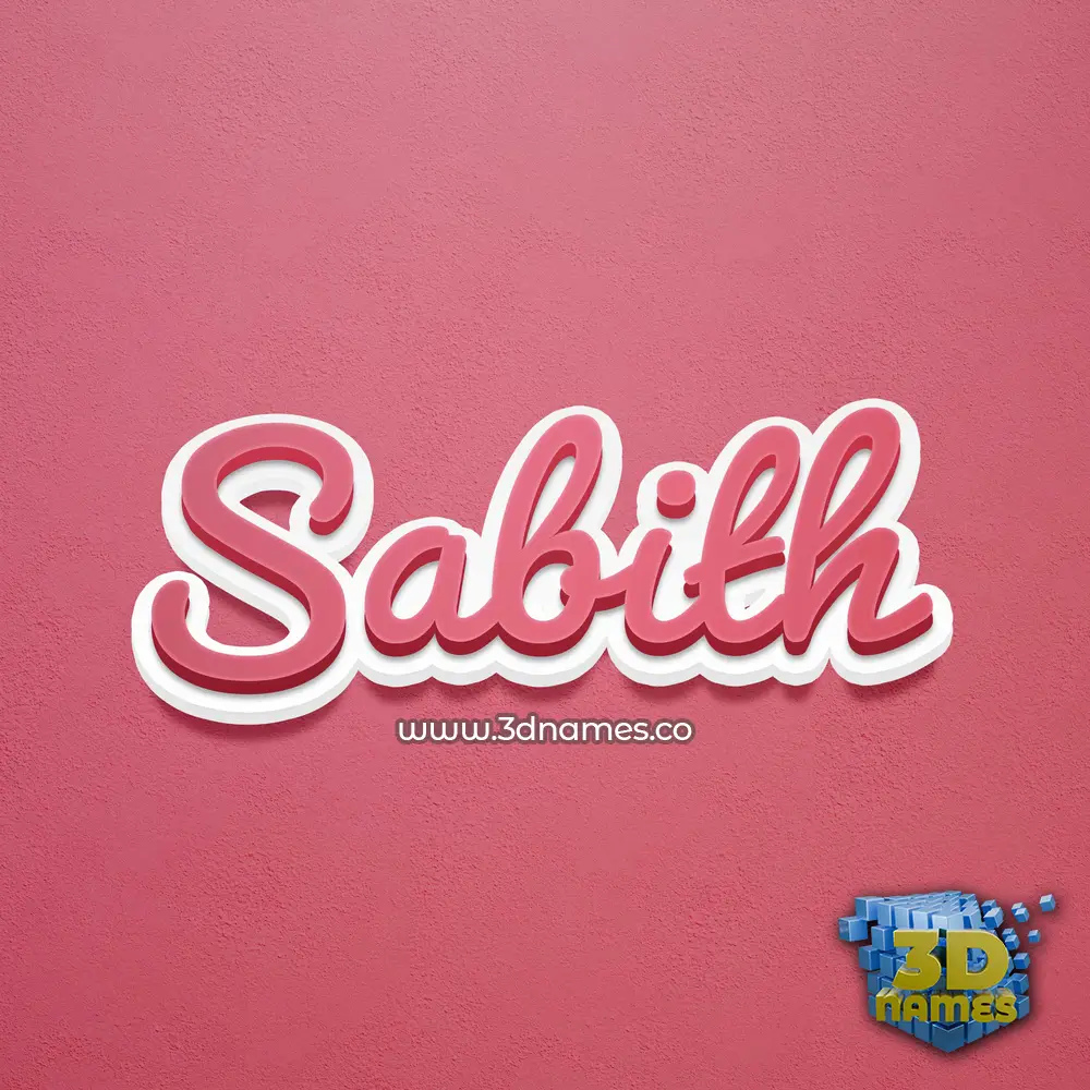 sabith in Red Scribble style - 3D name wallpaper