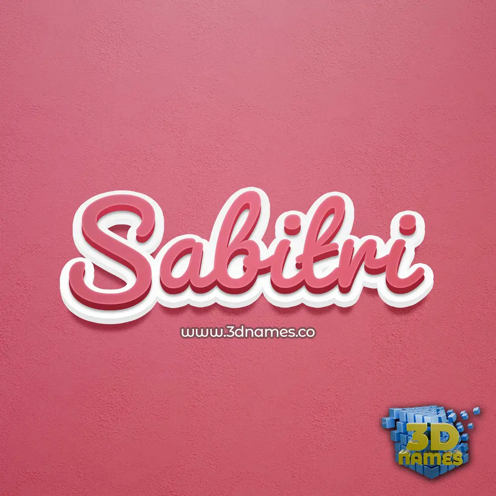sabitri in Red Scribble style - 3D name wallpaper