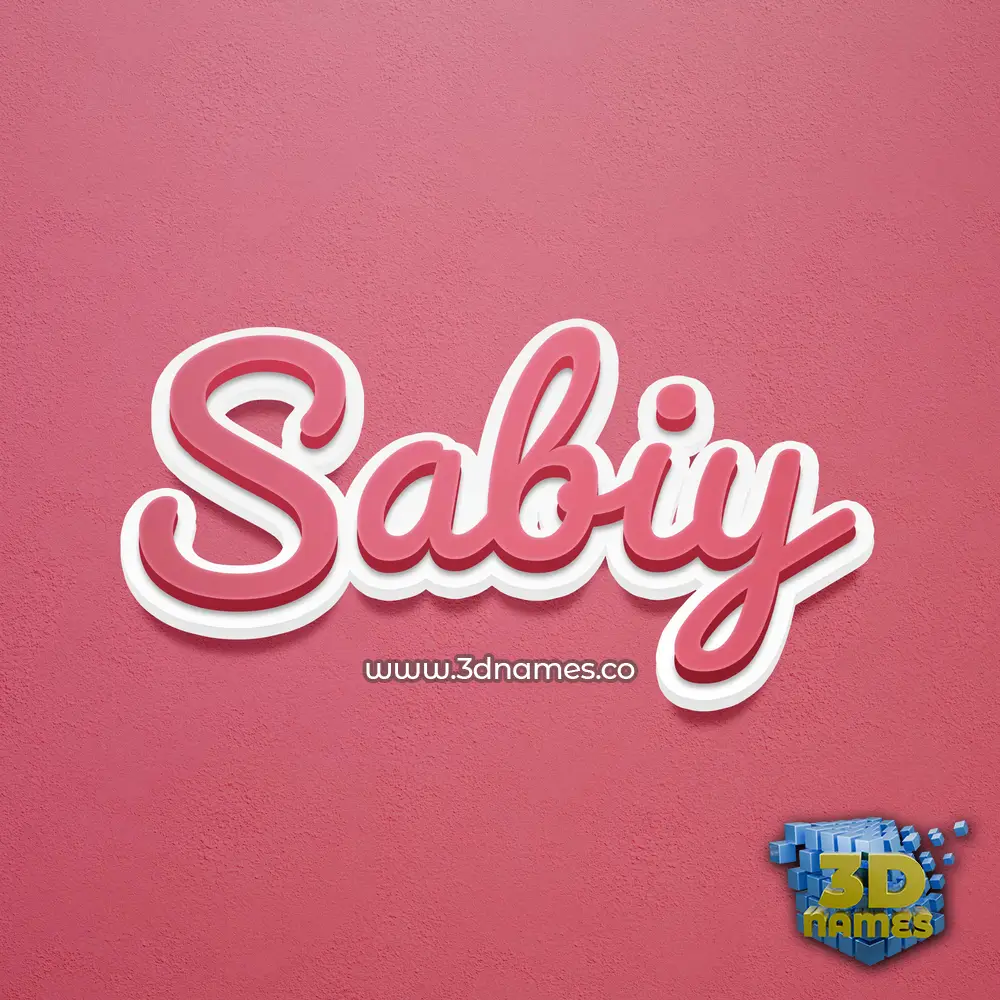 sabiy in Red Scribble style - 3D name wallpaper