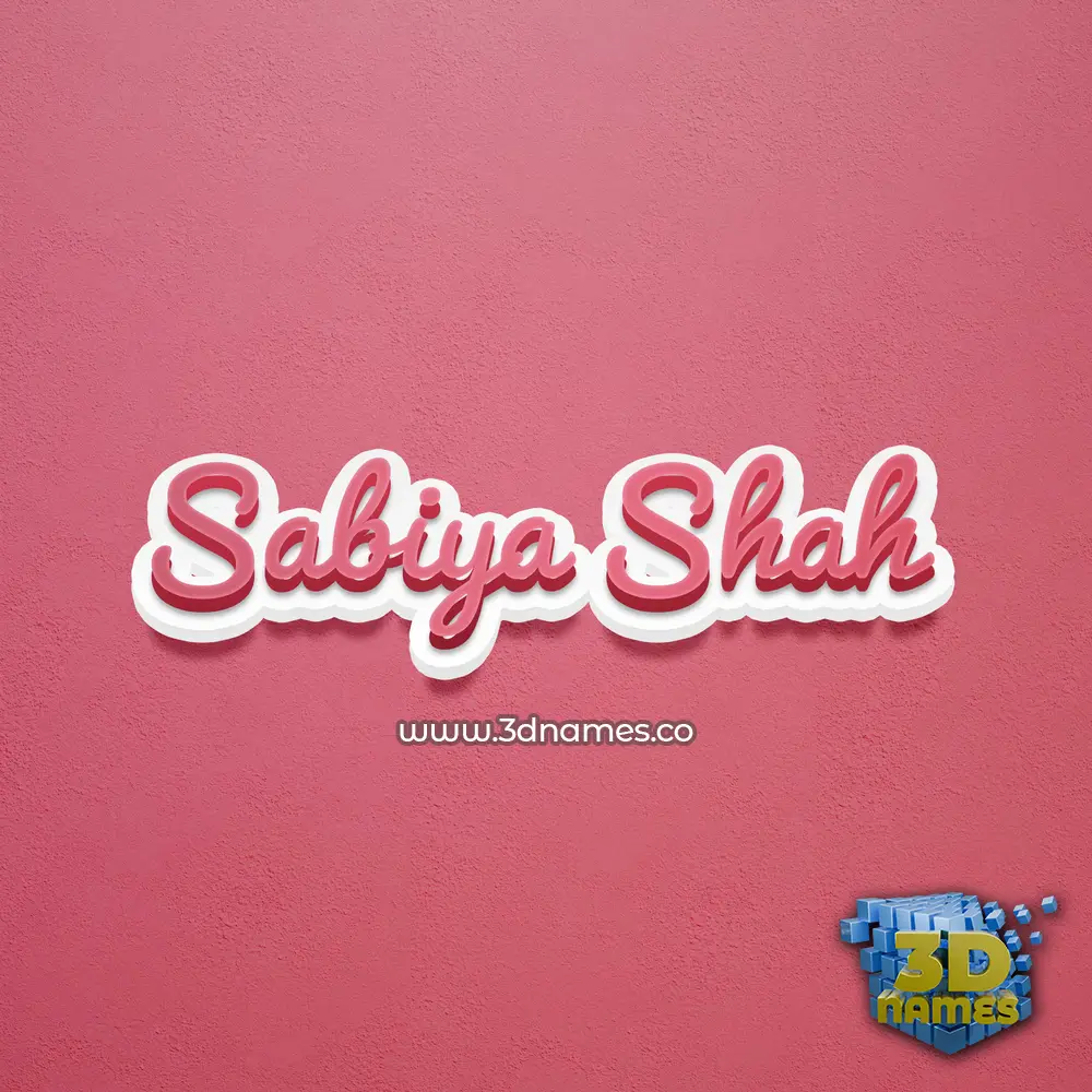 sabiya shah in Red Scribble style - 3D name wallpaper