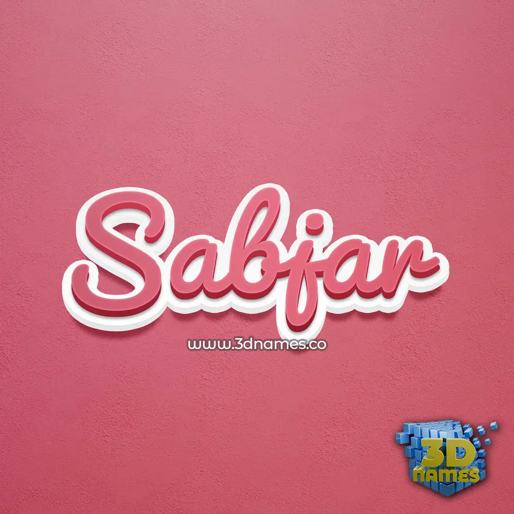 sabjar in Red Scribble style - 3D name wallpaper