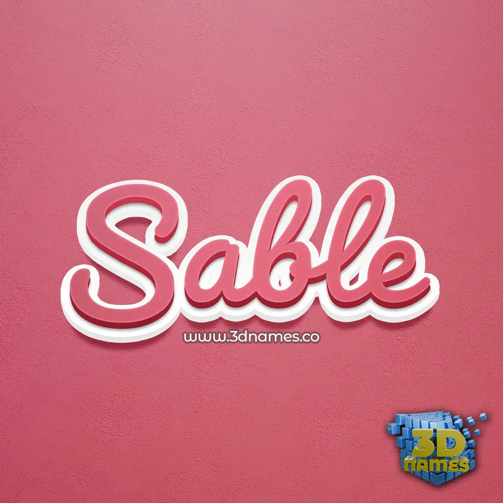 sable in Red Scribble style - 3D name wallpaper