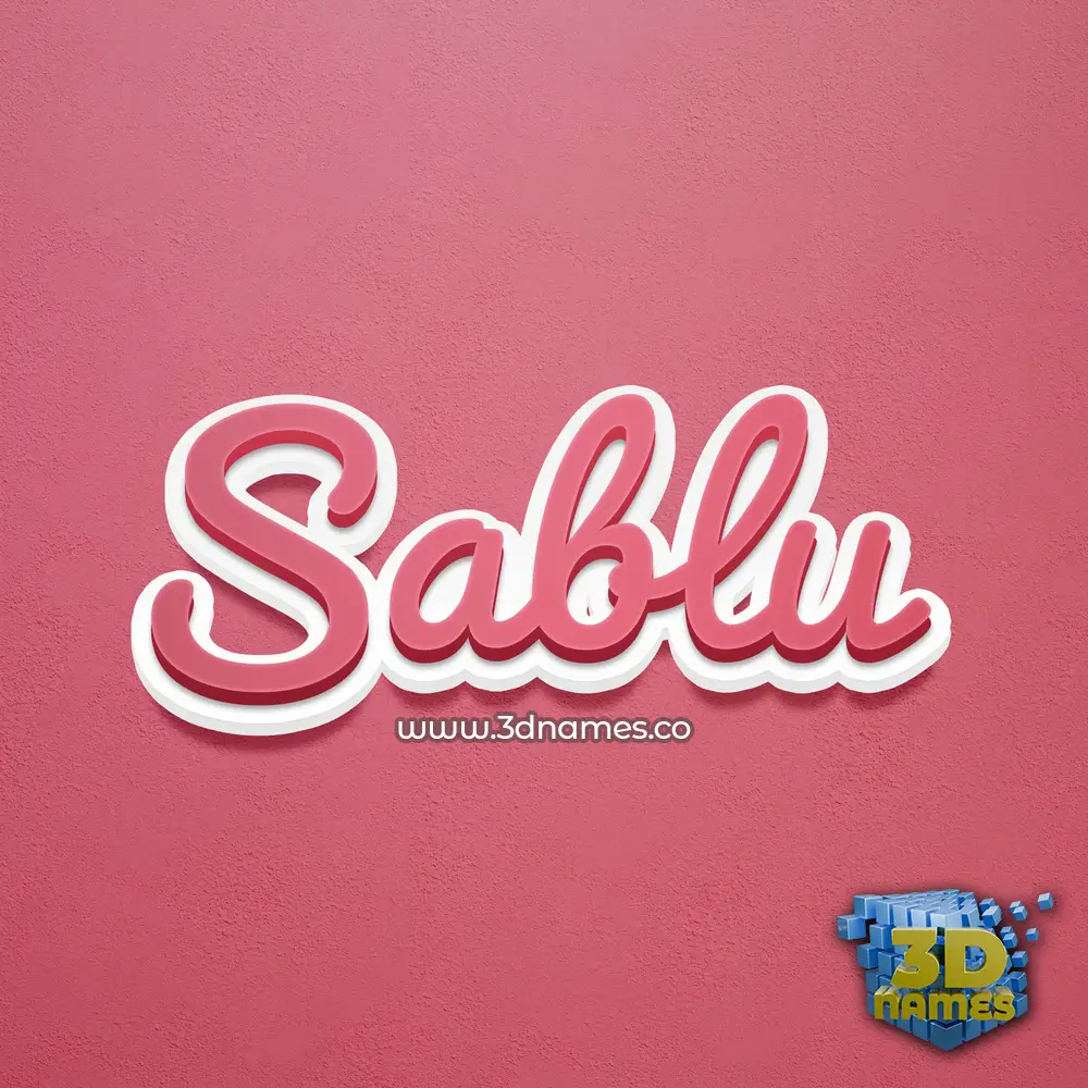 sablu in Red Scribble style - 3D name wallpaper
