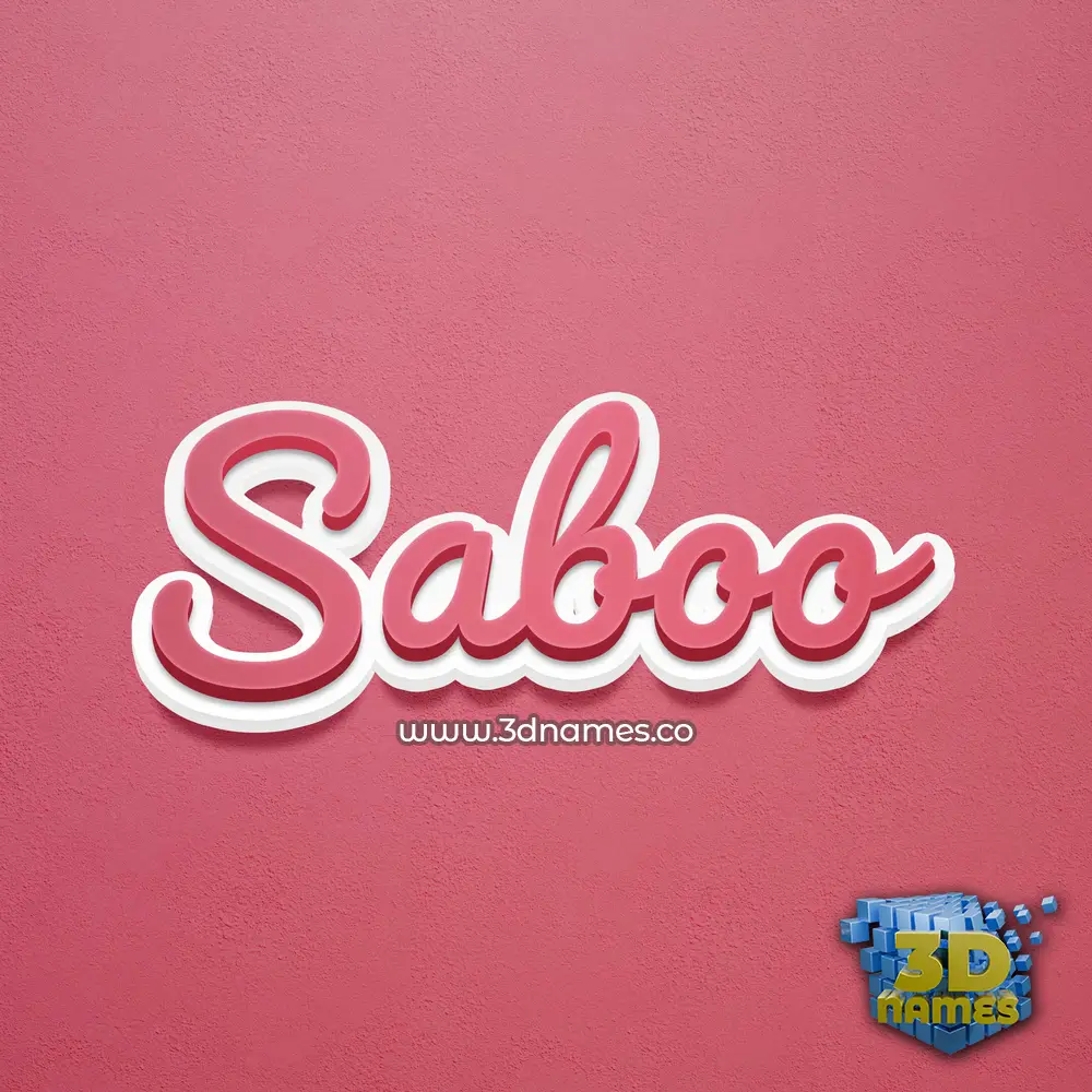 saboo in Red Scribble style - 3D name wallpaper