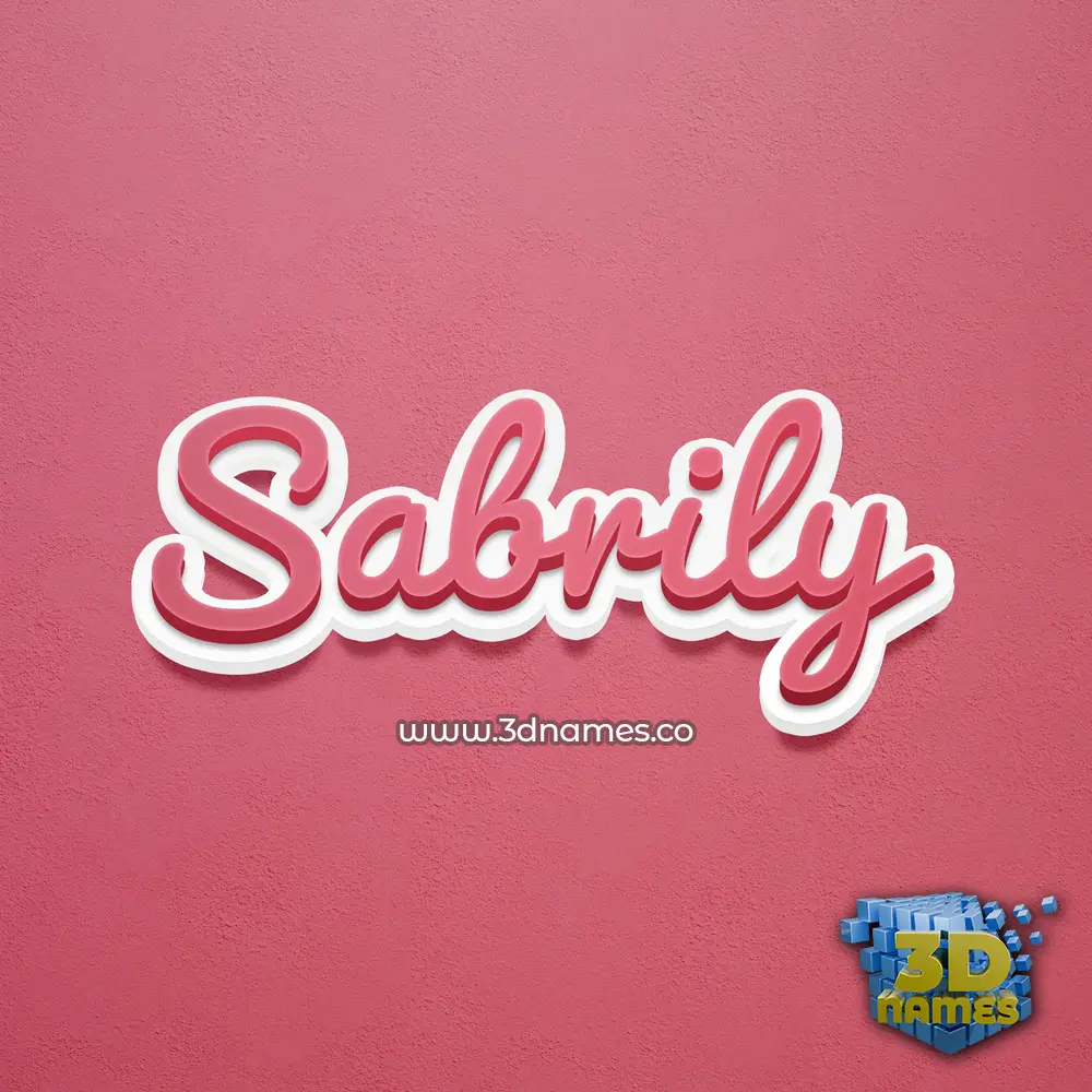 sabrily in Red Scribble style - 3D name wallpaper