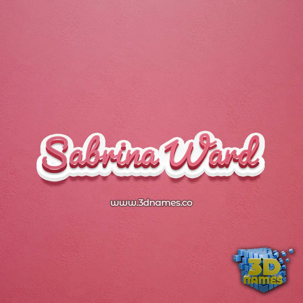 sabrina ward in Red Scribble style - 3D name wallpaper