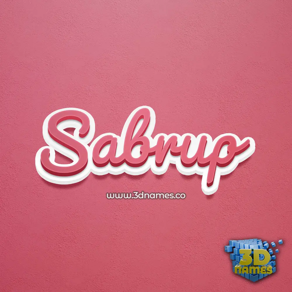 sabrup in Red Scribble style - 3D name wallpaper