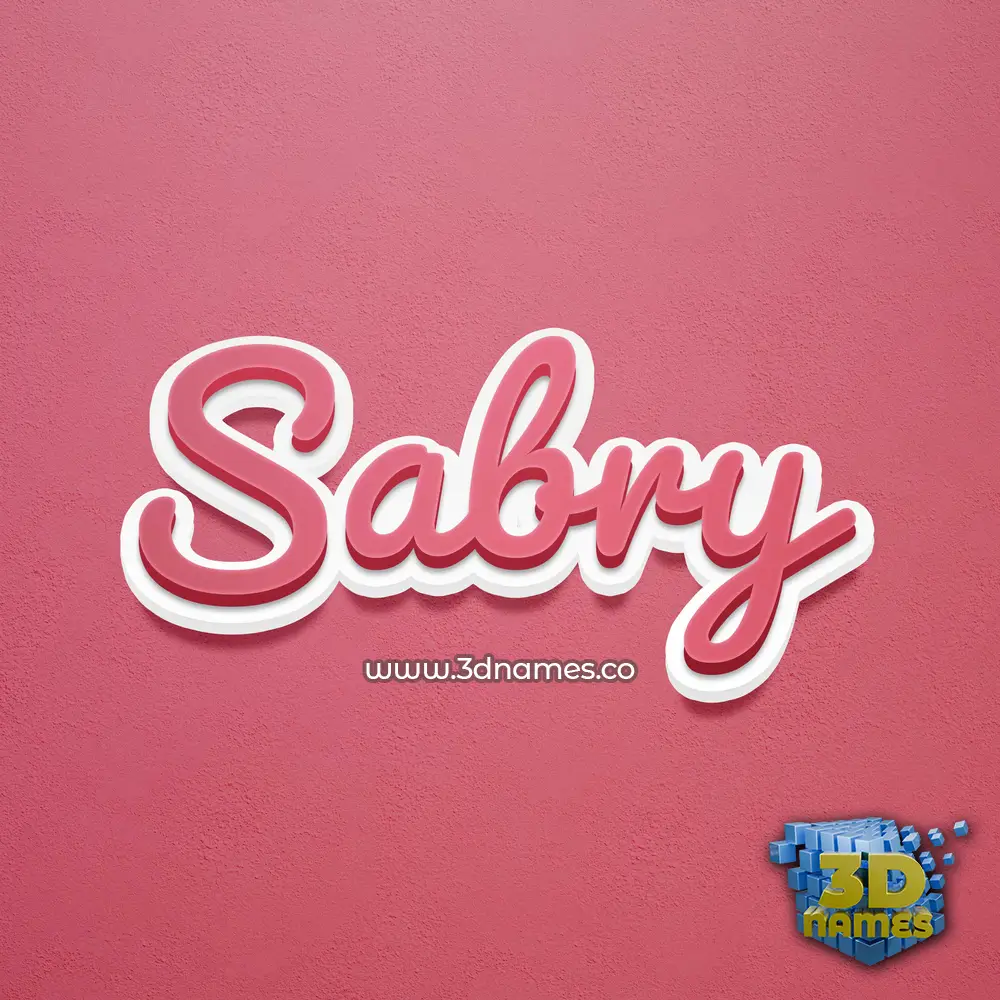 sabry in Red Scribble style - 3D name wallpaper