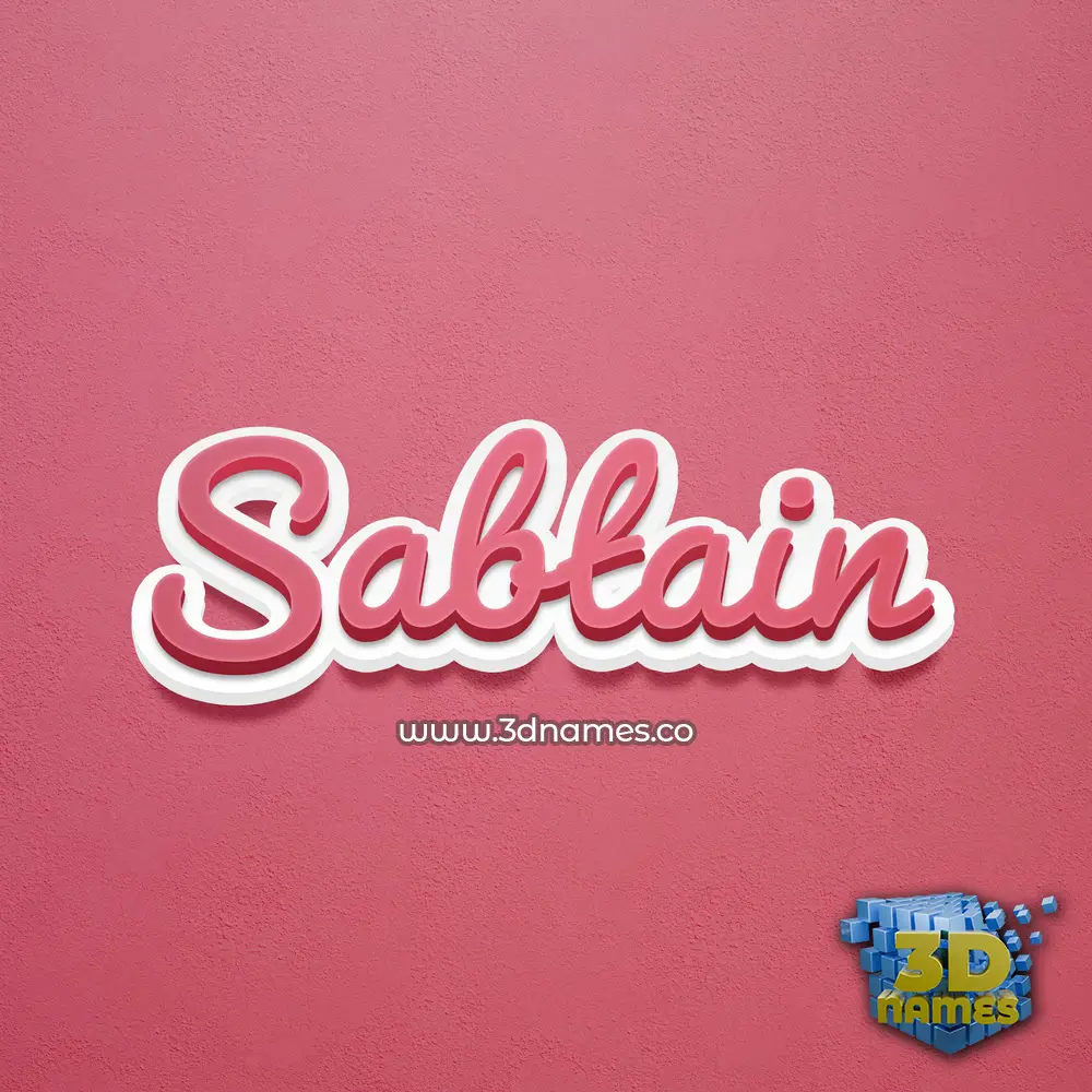 sabtain in Red Scribble style - 3D name wallpaper