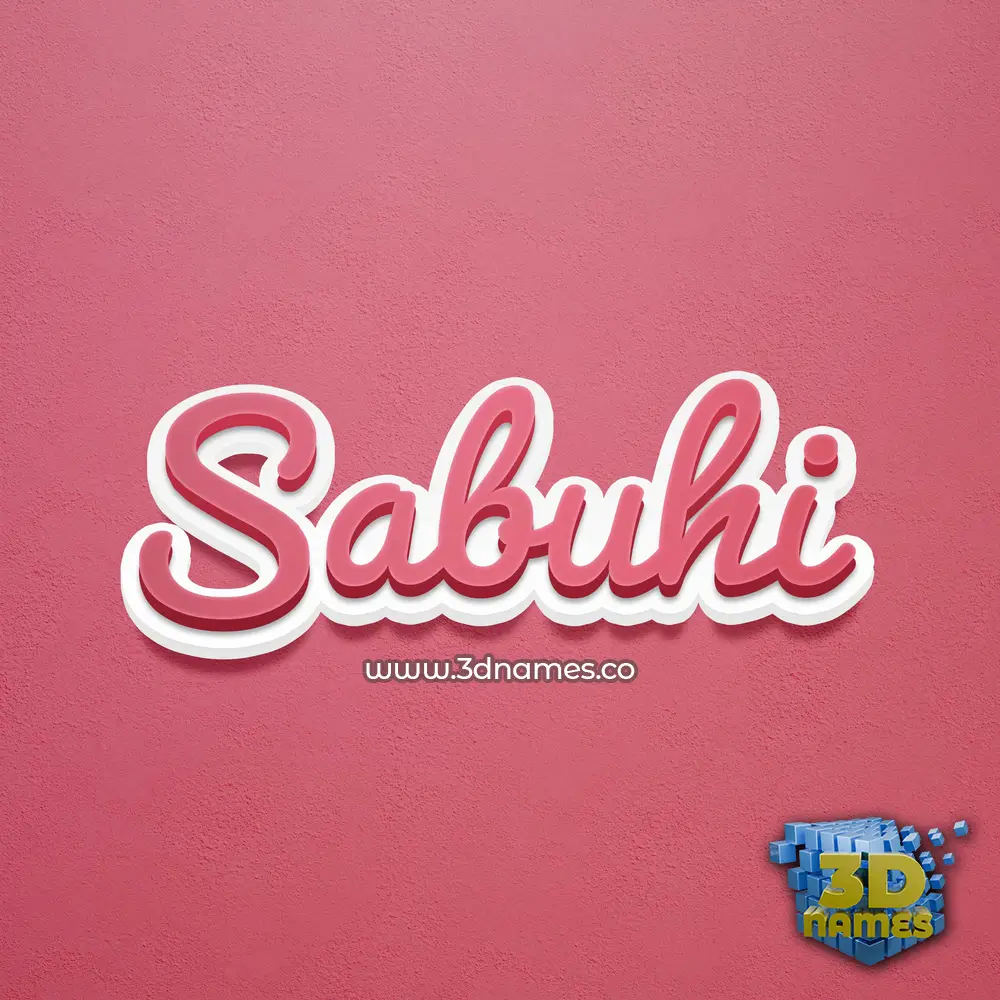 sabuhi in Red Scribble style - 3D name wallpaper