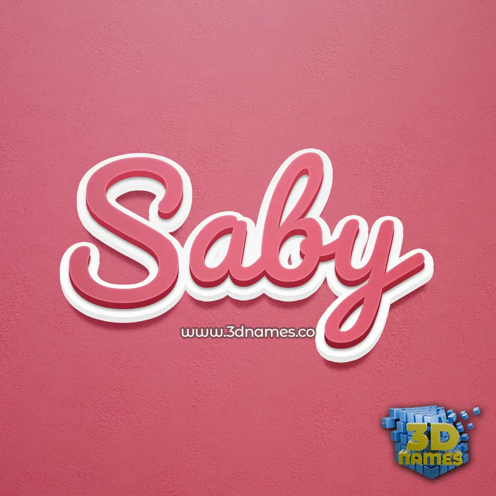saby in Red Scribble style - 3D name wallpaper