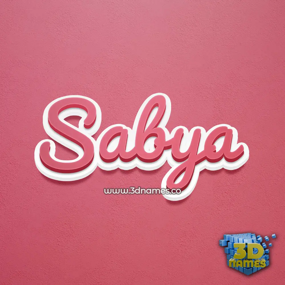 sabya in Red Scribble style - 3D name wallpaper