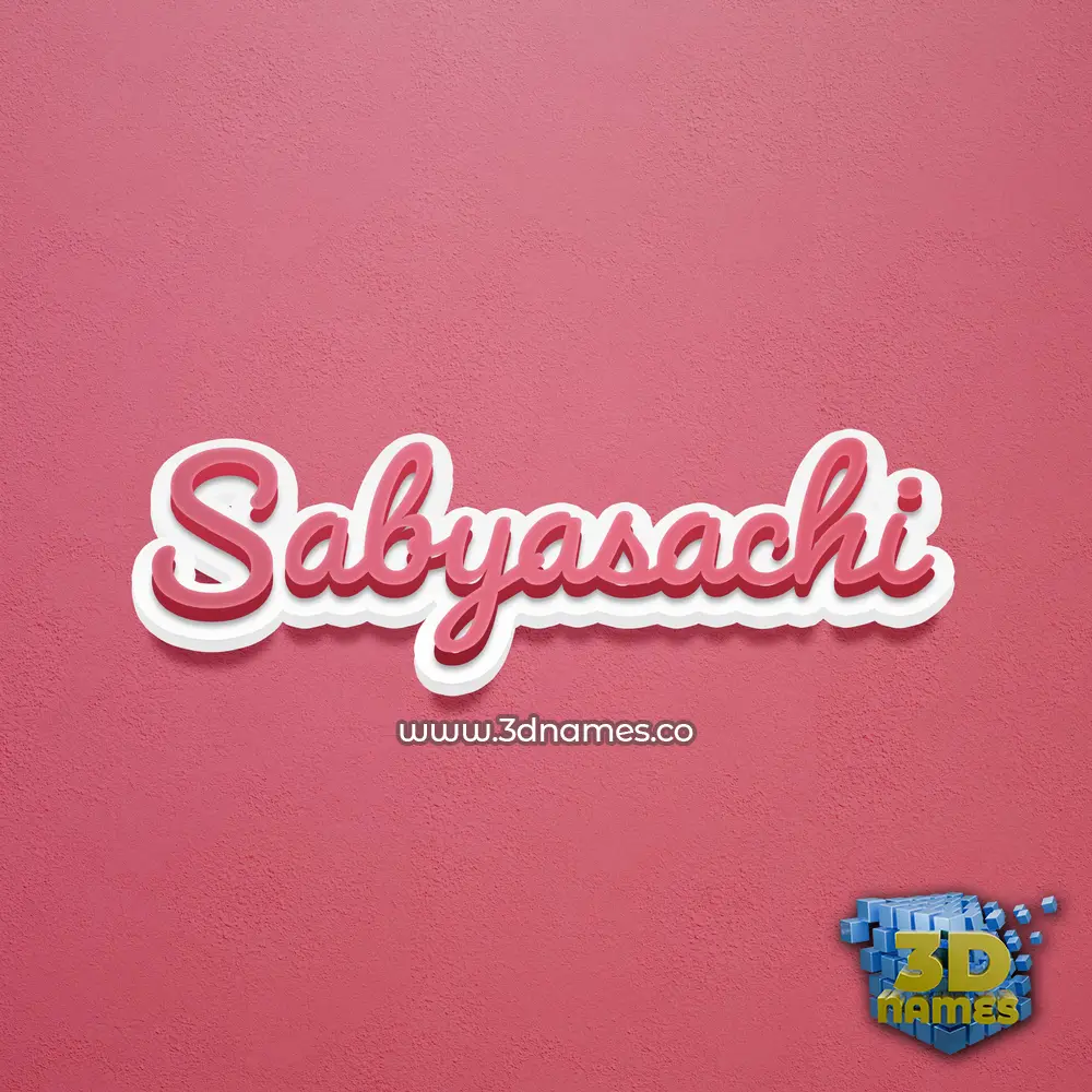 sabyasachi in Red Scribble style - 3D name wallpaper