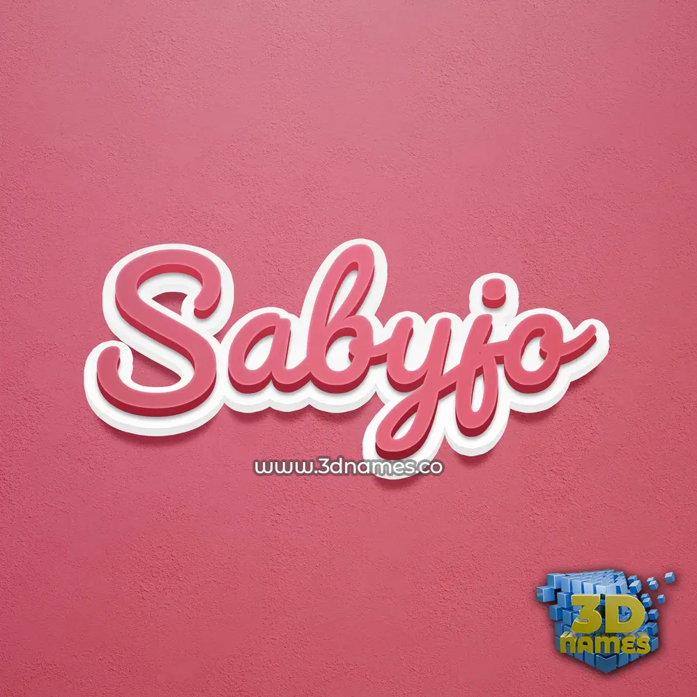 sabyjo in Red Scribble style - 3D name wallpaper