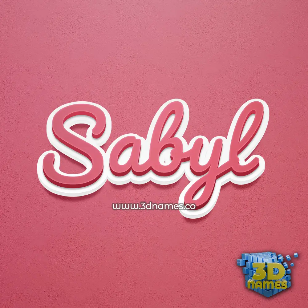 sabyl in Red Scribble style - 3D name wallpaper
