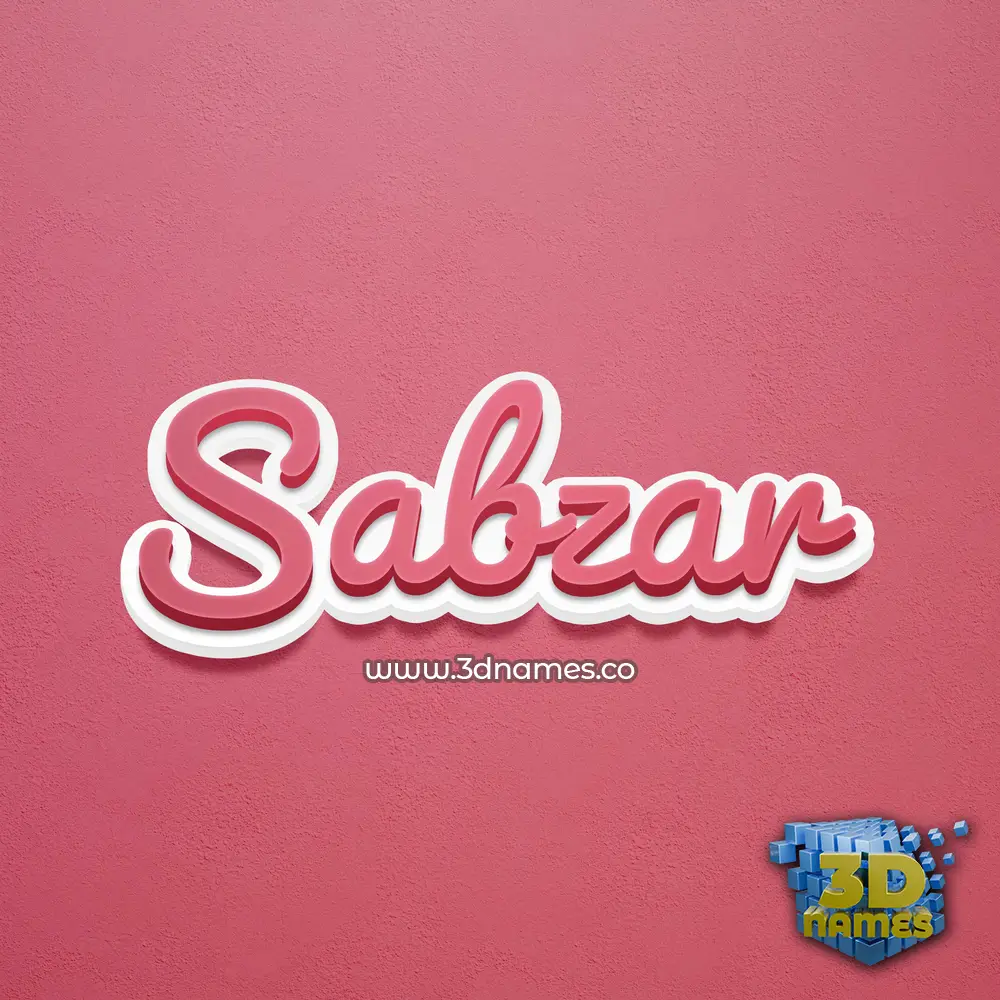 sabzar in Red Scribble style - 3D name wallpaper