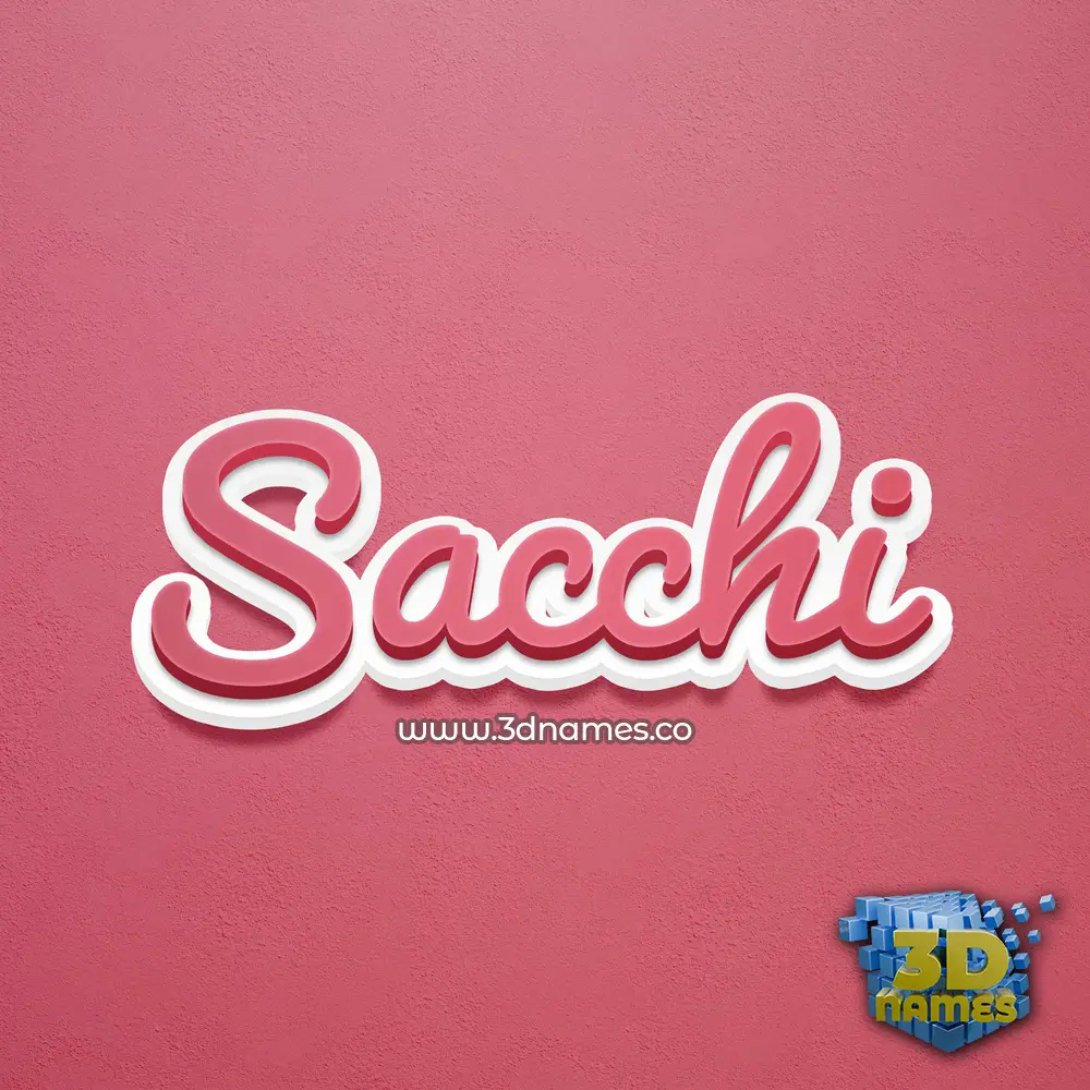 sacchi in Red Scribble style - 3D name wallpaper