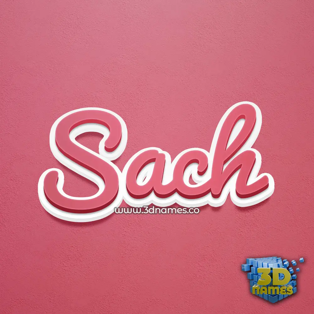 sach in Red Scribble style - 3D name wallpaper