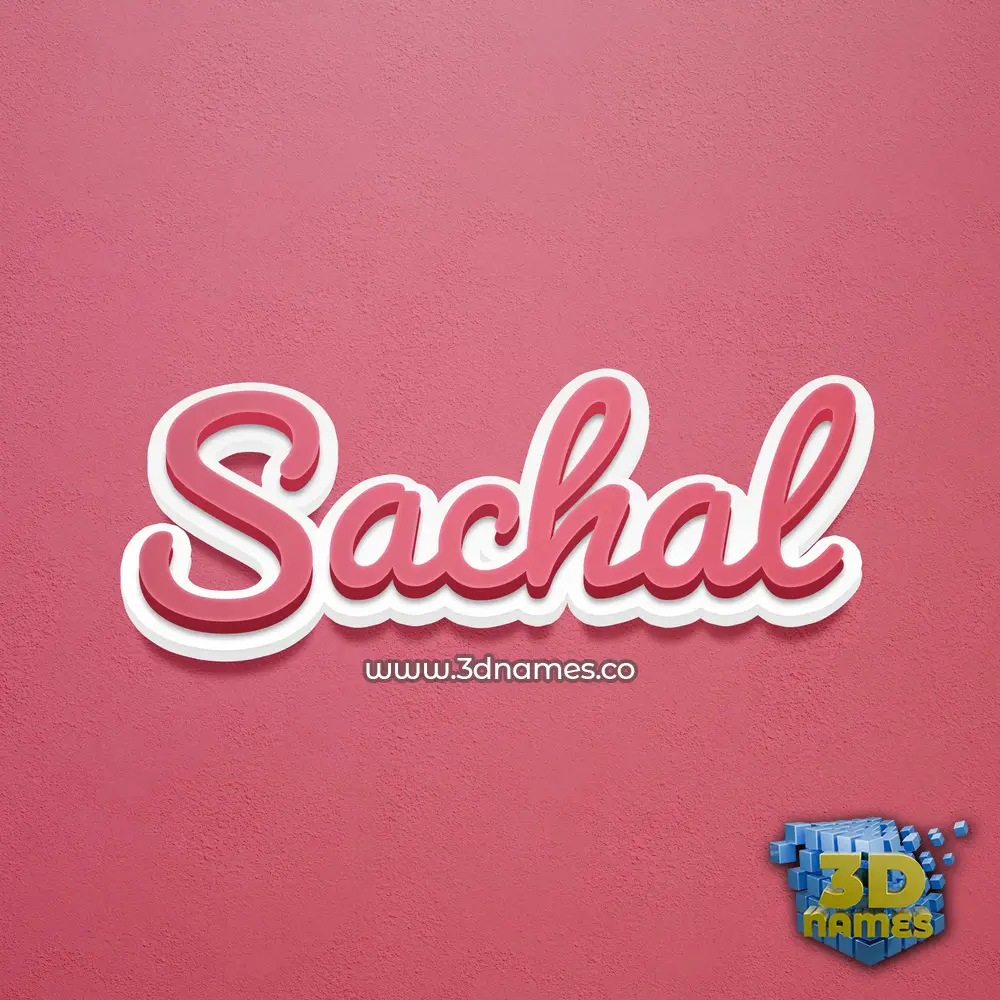 sachal in Red Scribble style - 3D name wallpaper