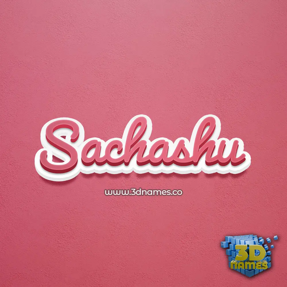 sachashu in Red Scribble style - 3D name wallpaper